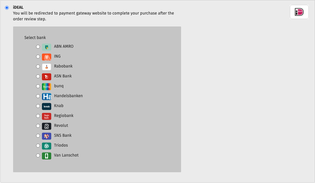Screenshot iDEAL list with images
